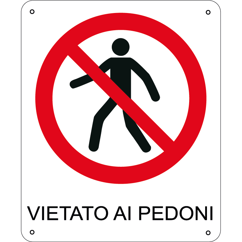 Vietato ai pedoni verticale