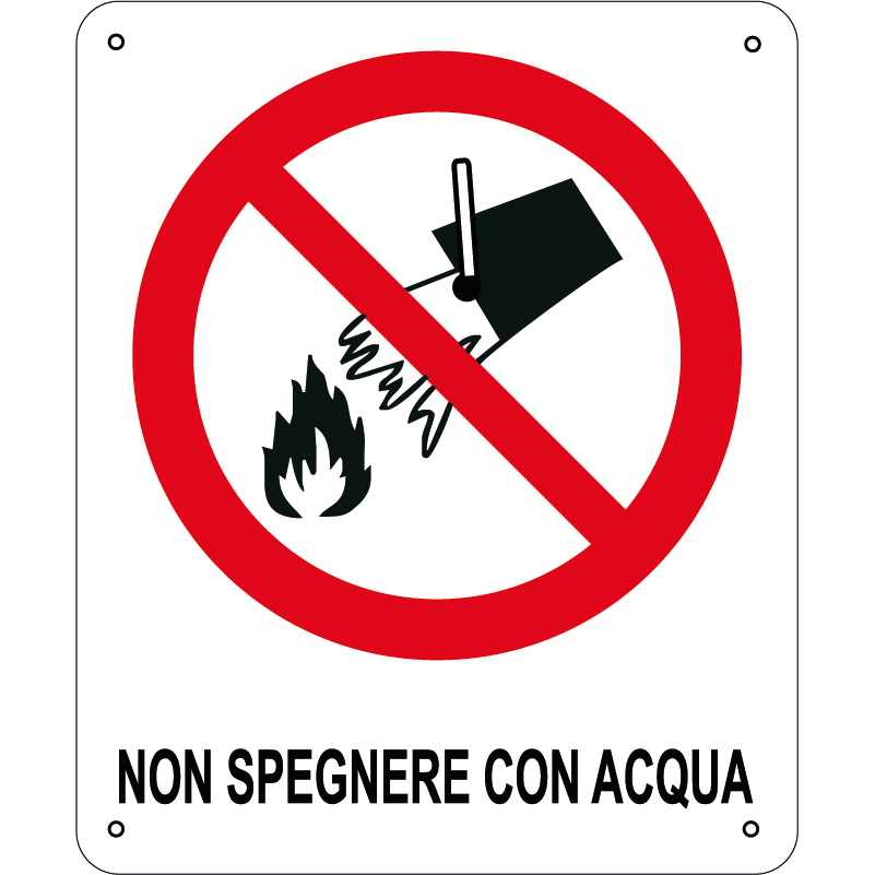Non spegnere con acqua verticale