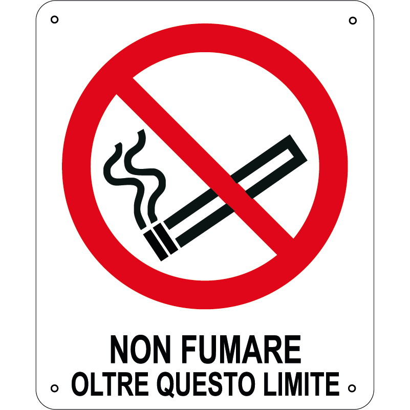 Non fumare oltre questo limite verticale