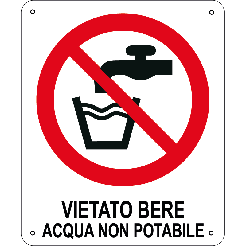 Vietato bere acqua non potabile verticale