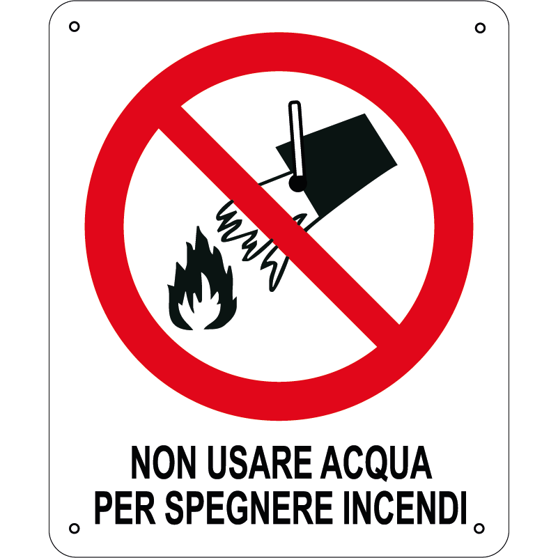 Non usare acqua per spegnere incendi verticale