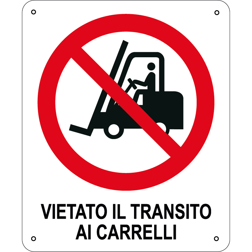 Vietato il transito ai carrelli verticale