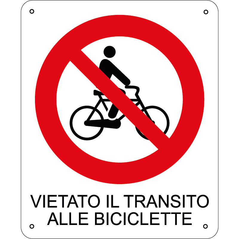 Vietato il transito alle biciclette verticale