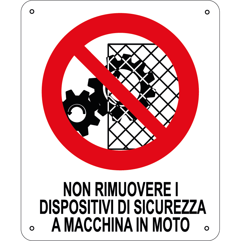 Non rimuovere i dispositivi di sicurezza a macchina in moto verticale