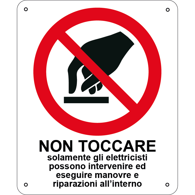 Non toccare solamente gli elettricisti possono intervenire ed eseguire manovre e riparazioni all'interno verticale