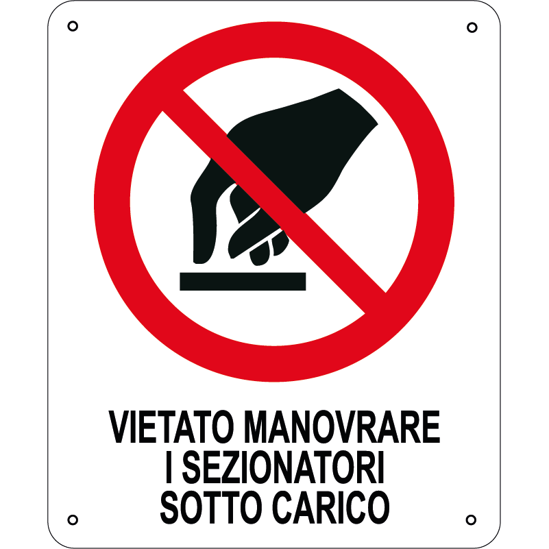 Vietato manovrare i sezionatori sotto carico verticale