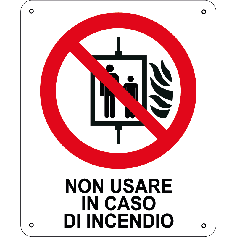 Non usare in caso di incendio verticale