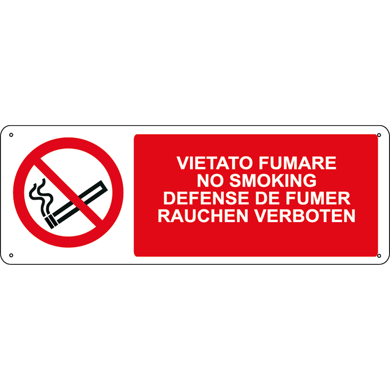 Vietato fumare - No smoking - Defense de fumer - Rauchen verboten orizzontale
