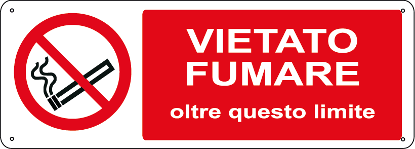 Vietato fumare oltre questo limite orizzontale