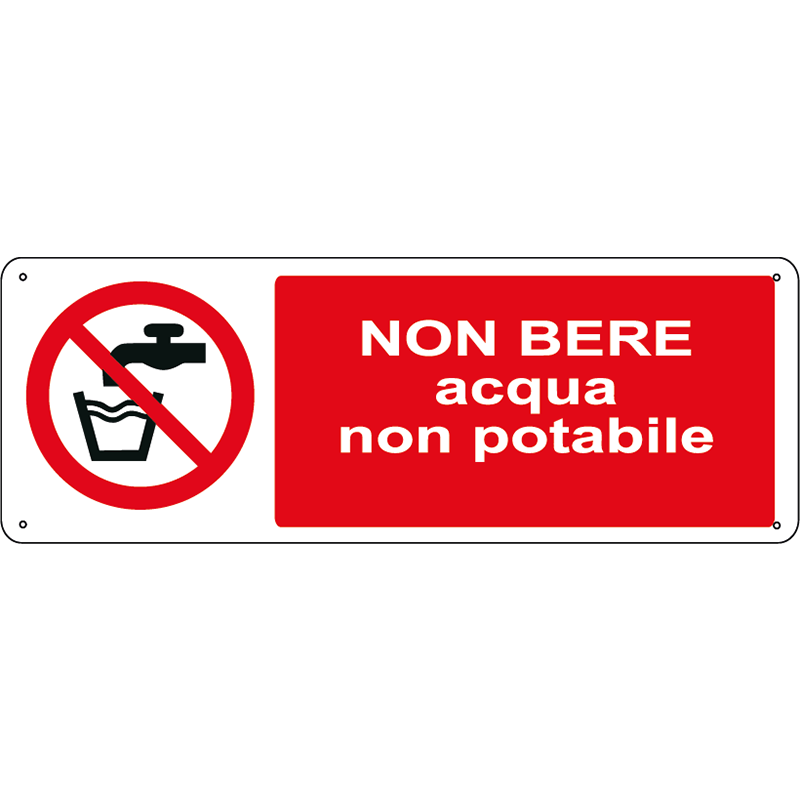 Non bere acqua non potabile orizzontale