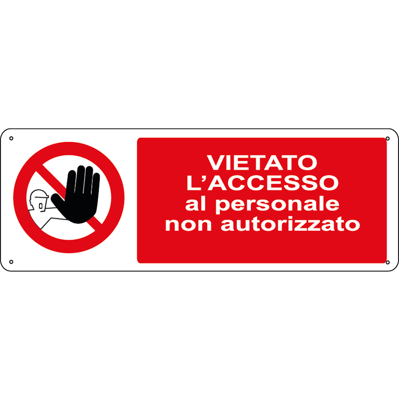 Vietato l'accesso al personale non autorizzato orizzontale