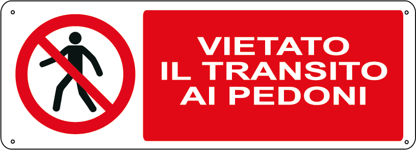 Vietato il transito ai pedoni orizzontale