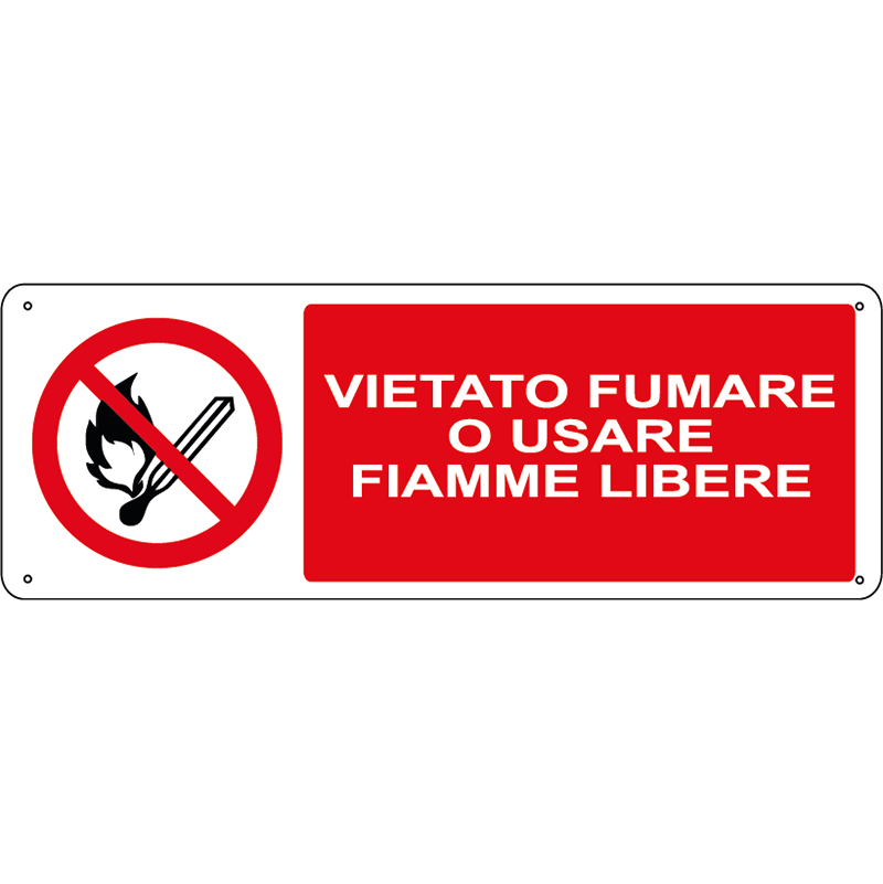 Vietato fumare o usare fiamme libere orizzontale