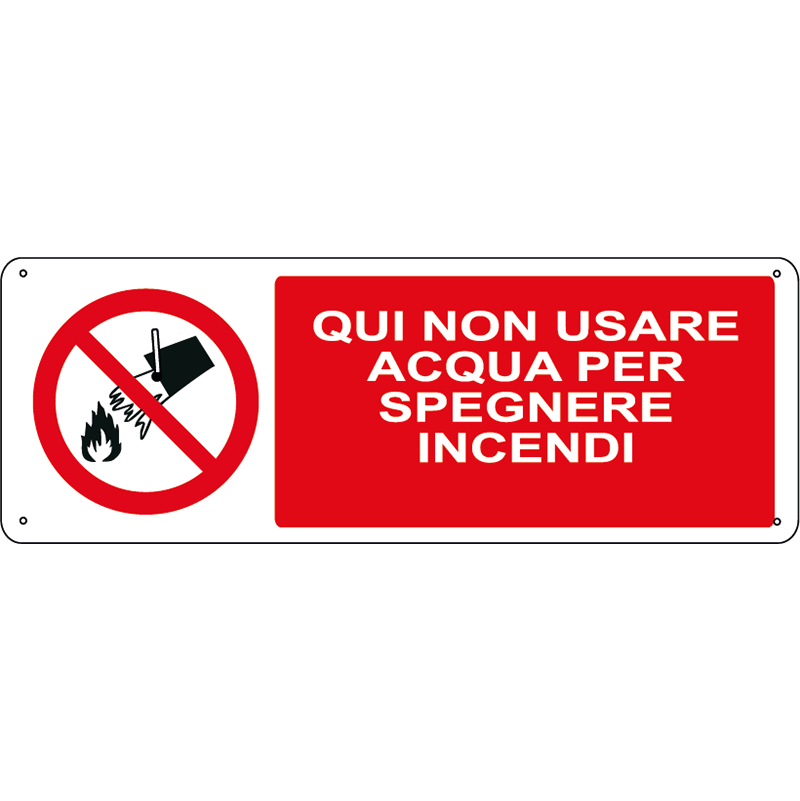 Qui non usare acqua per spegnere incendi orizzontale