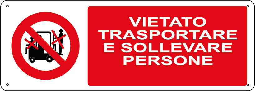 Vietato trasportare e sollevare persone orizzontale