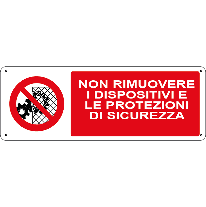 Non rimuovere i dispositivi e le protezioni di sicurezza orizzontale