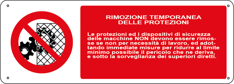 Rimozione temporanea delle protezioni orizzontale