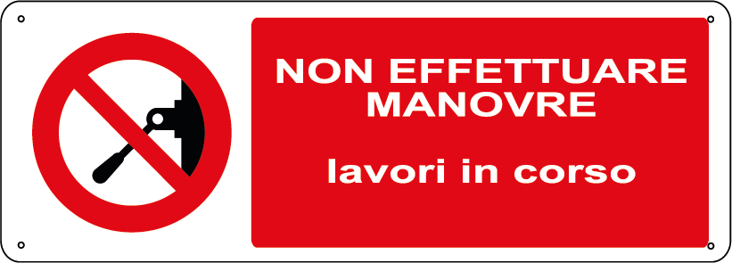 Non effettuare manovre lavori in corso orizzontale