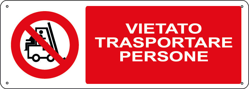 Vietato trasportare persone orizzontale
