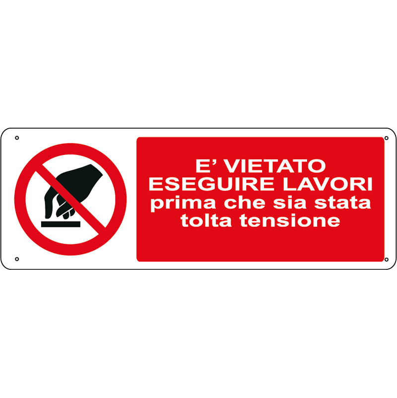 E' vietato eseguire lavori prima che sia stata tolta tensione orizzontale