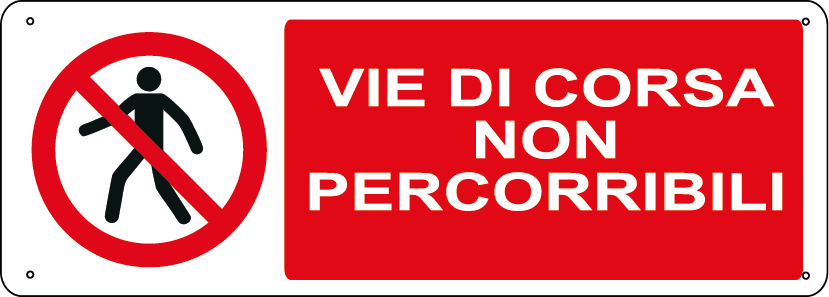 Vie di corsa non percorribili orizzontale