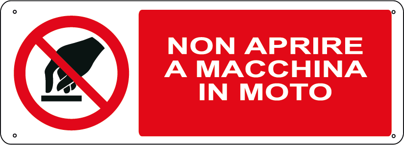 Non aprire a macchina in moto orizzontale