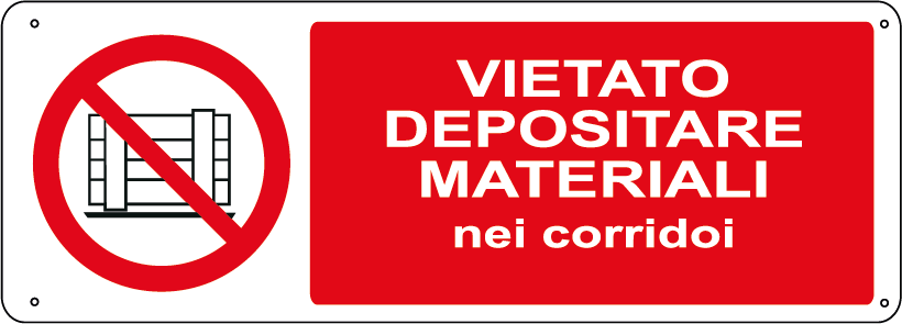 Vietato depositare materiali nei corridoi orizzontale