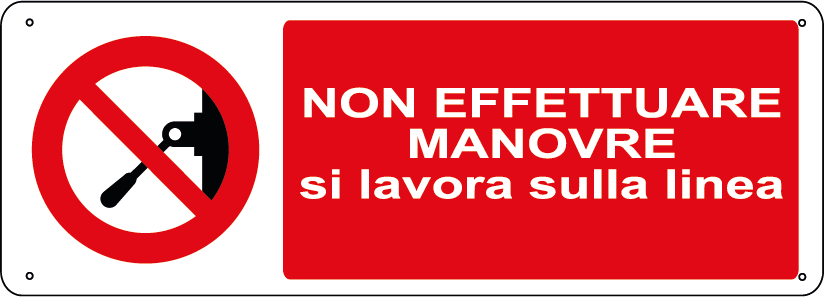 Non effettuare manovre - si lavora sulla linea orizzontale