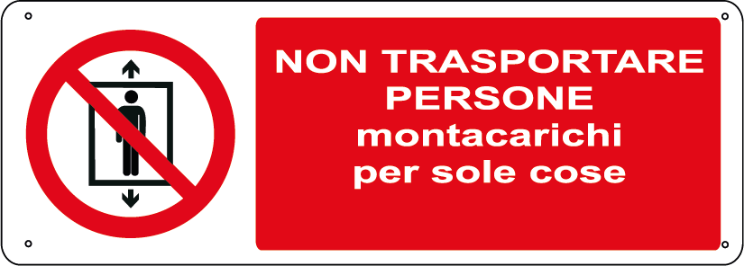 Non trasportare persone montacarichi per sole cose orizzontale