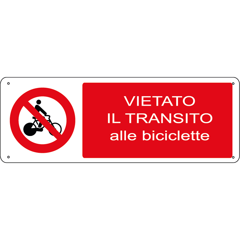 Vietato il transito alle biciclette orizzontale