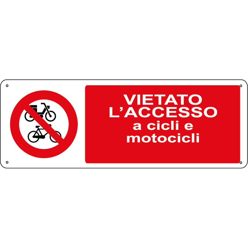 Vietato l'accesso a cicli e motocicli orizzontale
