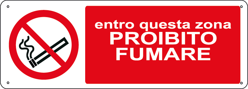 Entro questa zona proibito fumare orizzontale