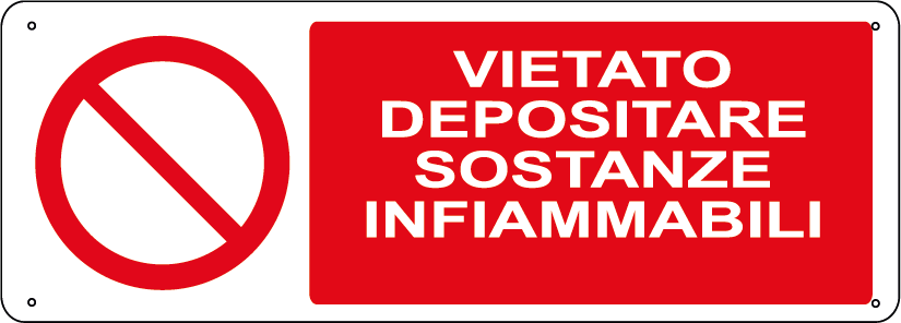 Vietato depositare sostanze infiammabili orizzontale
