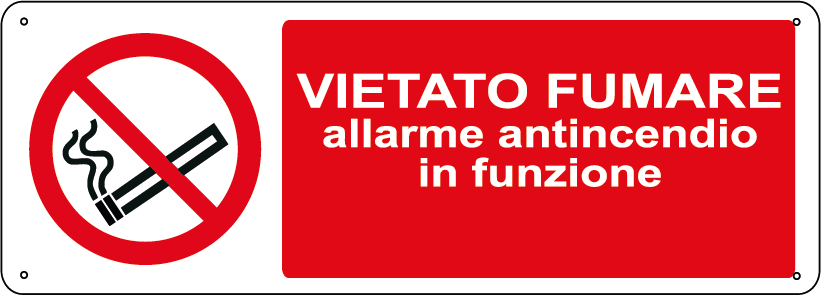 Vietato fumare - allarme antincendio in funzione orizzontale