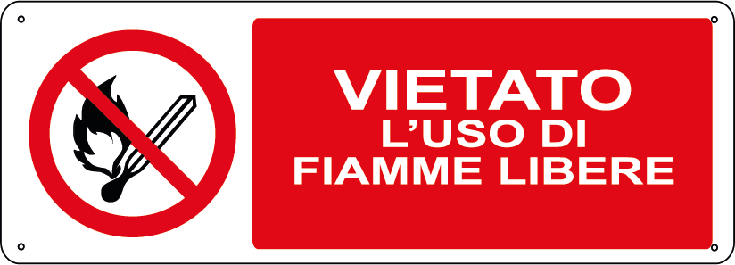 Vietato l'uso di fiamme libere orizzontale