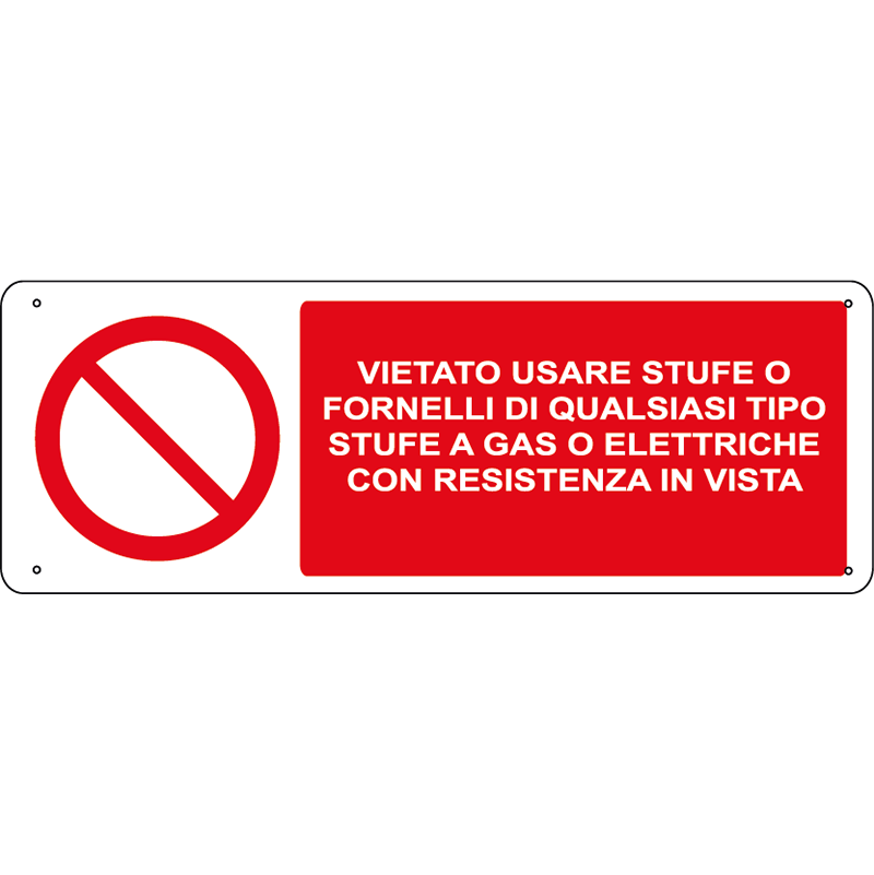 Vietato usare stufe o fornelli di qualsiasi tipo stufe a gas o elettriche con resistenza in vista orizzontale