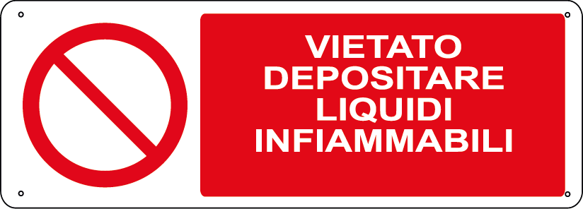 Vietato depositare liquidi infiammabili orizzontale