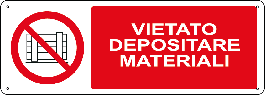 Vietato depositare materiali orizzontale
