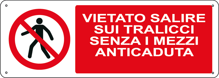 Vietato salire sui tralicci senza i mezzi anticaduta orizzontale