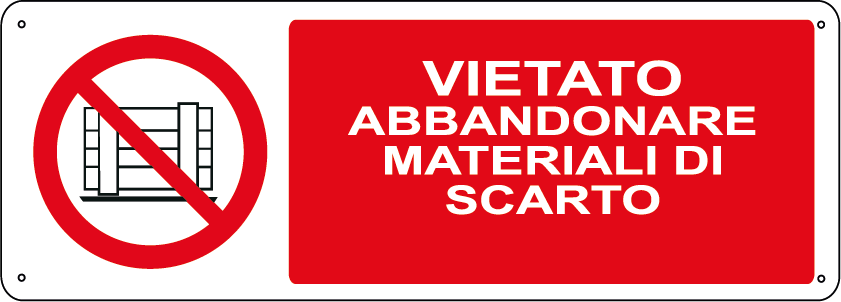 Vietato abbandonare materiali di scarto orizzontale