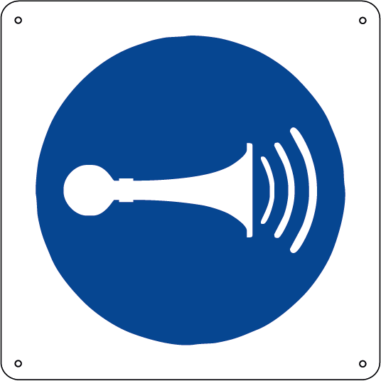 Obbligatorio azionare l'avvisatore acustico quadrato