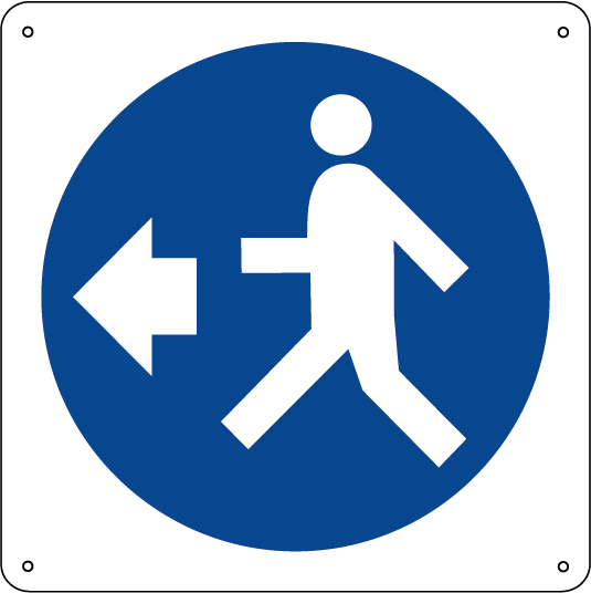 Obbligo pedoni a sinistra quadrato