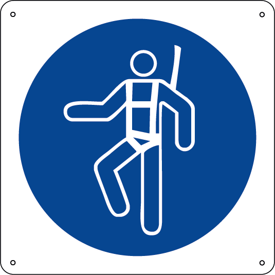 Obbligatorio indossare l'imbracatura di sicurezza quadrato