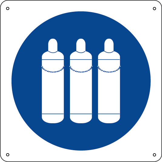 Obbligatorio fissare le bombole quadrato