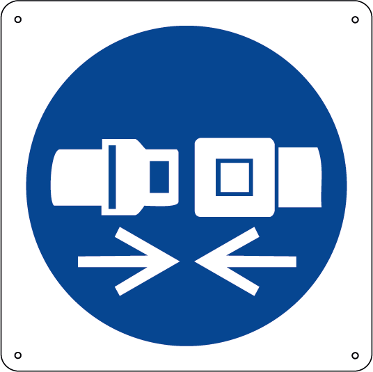 Obbligatorio allacciare la cintura di sicurezza quadrato