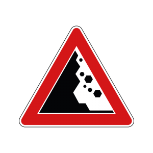 00000030a - Segnale di pericolo - Caduta massi da sinistra - Figura 30a