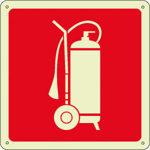 Estintore antincendio carrellato quadrato luminescente