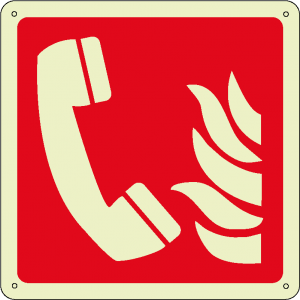 Telefono emergenza incendio quadrato luminescente