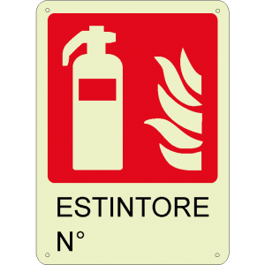 Estintore n° verticale luminescente