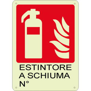 Estintore a schiuma n° verticale luminescente